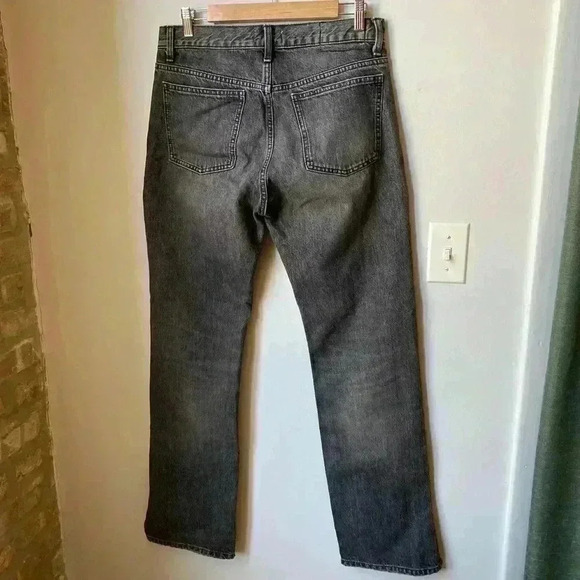 Zara Jeans Straight Leg Split Hem, Dark Gray Wash, Size 38 / US 6 - Picture 3 of 8